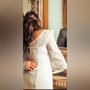 White dress, below knee, XL